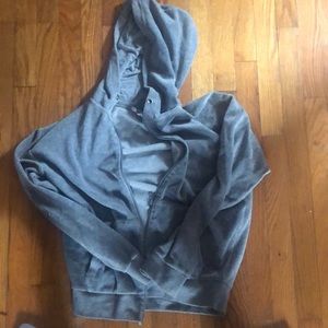 Grey velour zip up